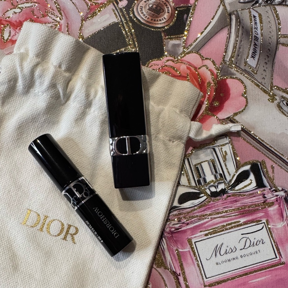 Dior Lipstick & Mascara set in Dior drawstring bag (3 pieces)